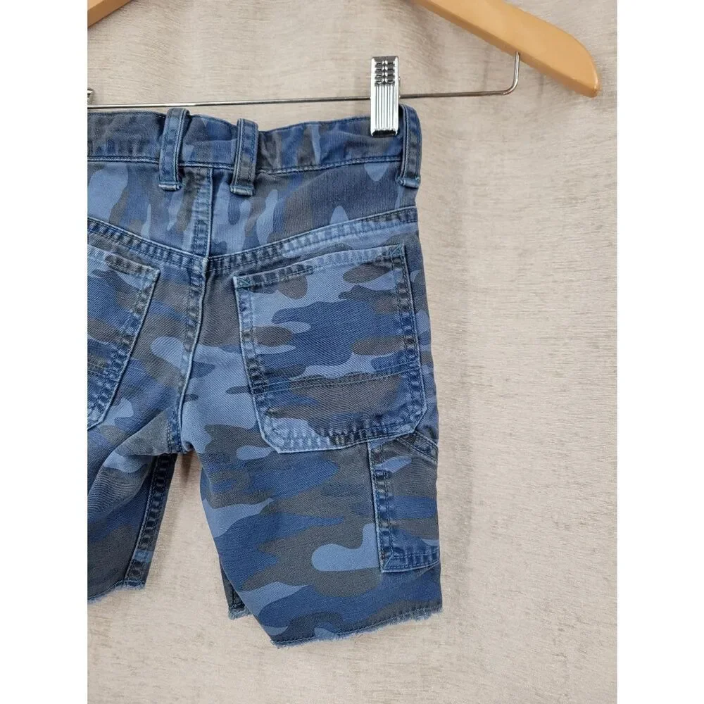 GAP Blue Camo Shorts Utility Distressed Boys Kids Toddler Size 4